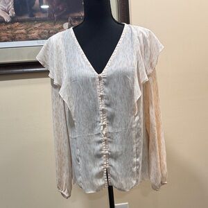 Nine West Pink & Cream Animal Print Blouse